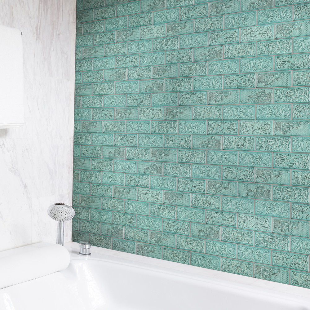 Antic Feelings Lava Verde 3 in. x 6 in. Ceramic Wall Tile