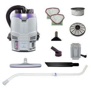 ProTeam, GoFit 3 Cordless 8Ah w/ Xover Multi-Surface Telescoping Wand Tool Kit, 14", Backpack Vacuum
