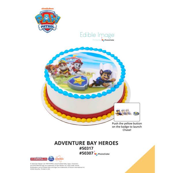 PAW Patrol Adventure Bay Heroes The Magic of Cakes® PhotoCake® Enhanced Round Background Page