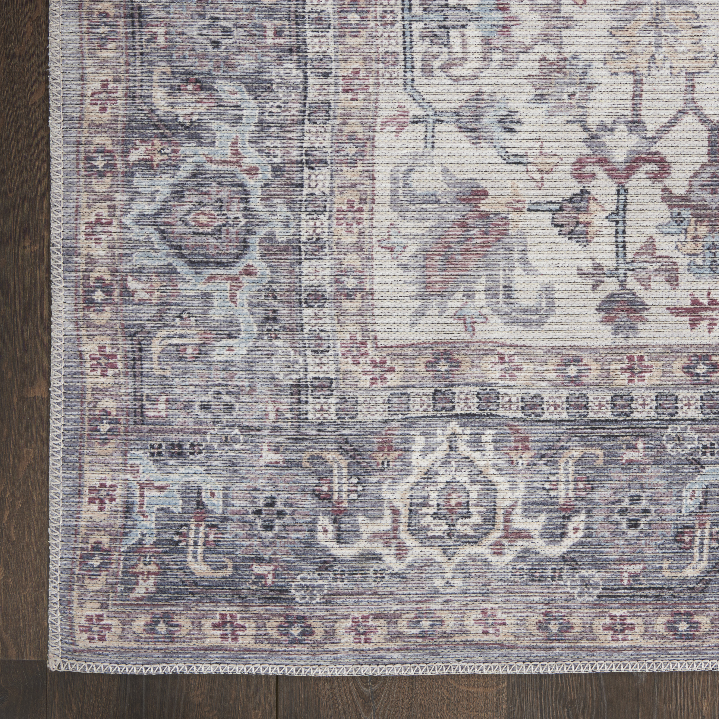 Nourison New Concept Washables 2'2" x 8' Grey Vintage Indoor Rug