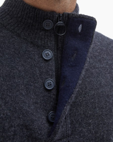 Essential Elbow Patch Jumper Charcoal