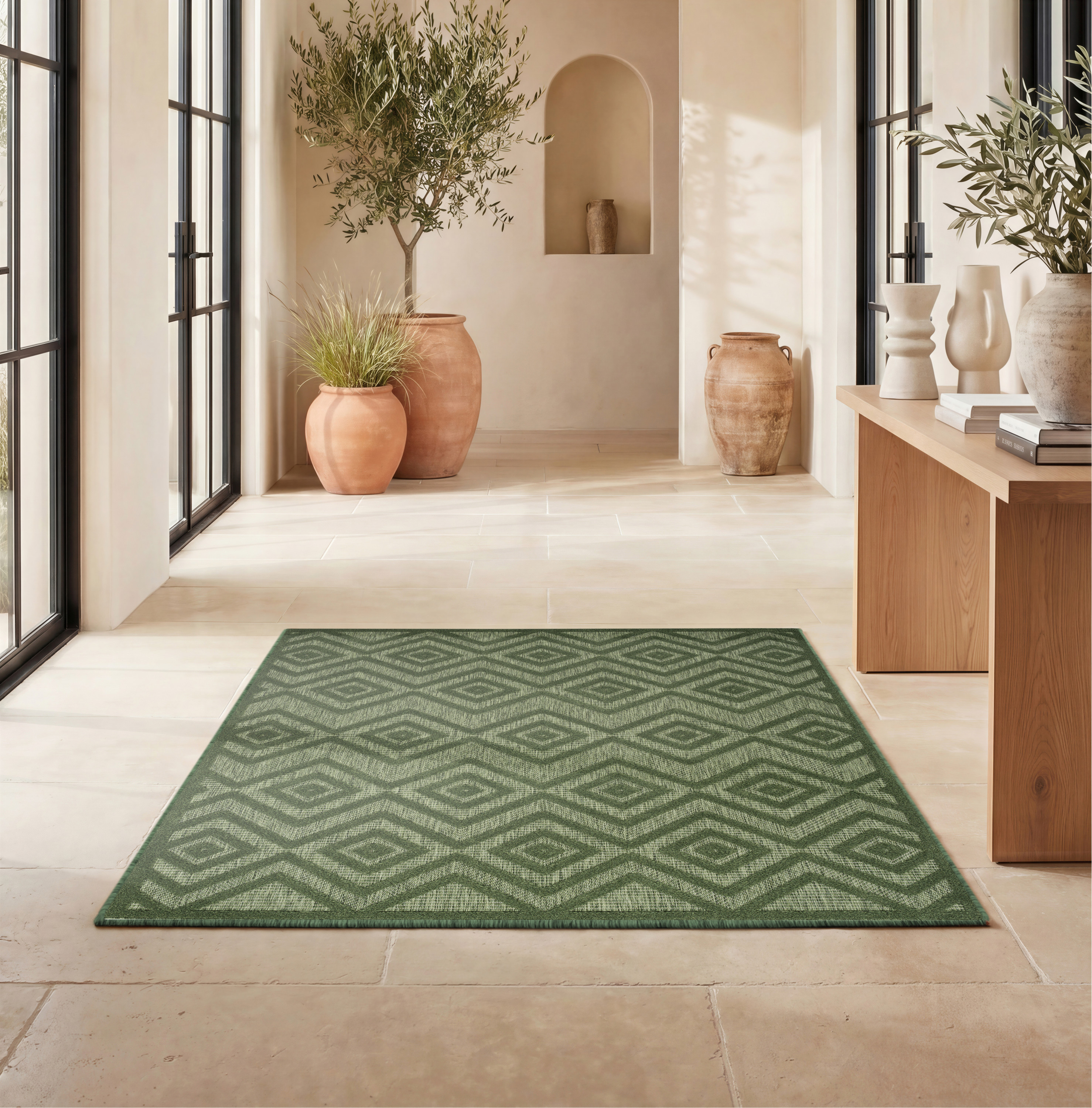 Nourison Versatile 4' x 6' Green Modern Rug