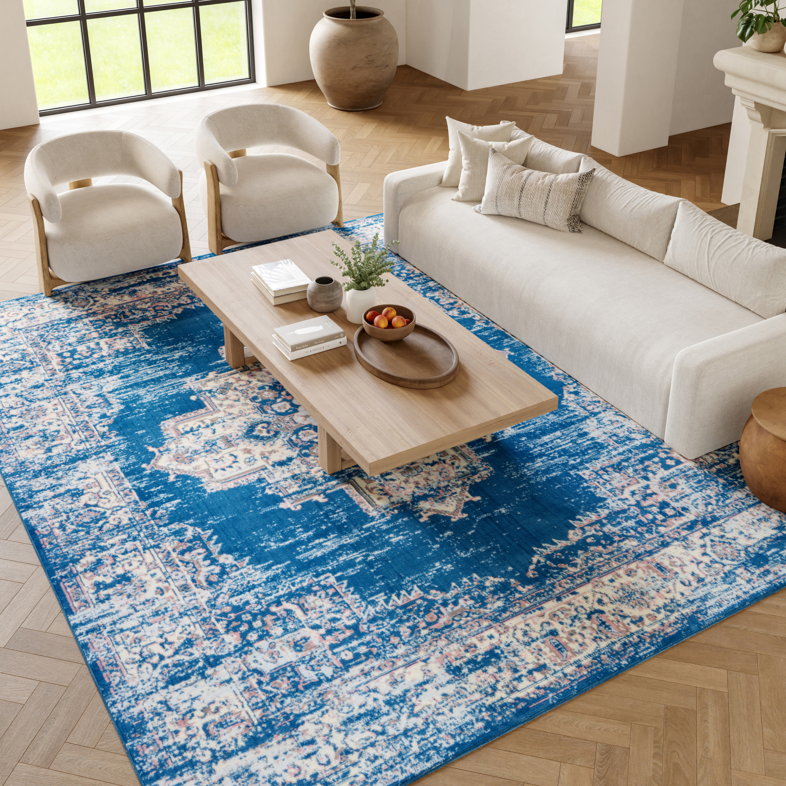 Nourison Grafix 6' x 9' Blue Vintage Indoor Rug