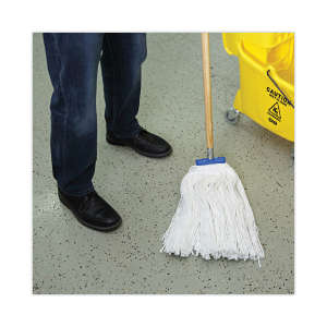 Boardwalk, Lie-Flat Rayon Cut-End Wet Mop Head with 1" Headband, 24 oz, White