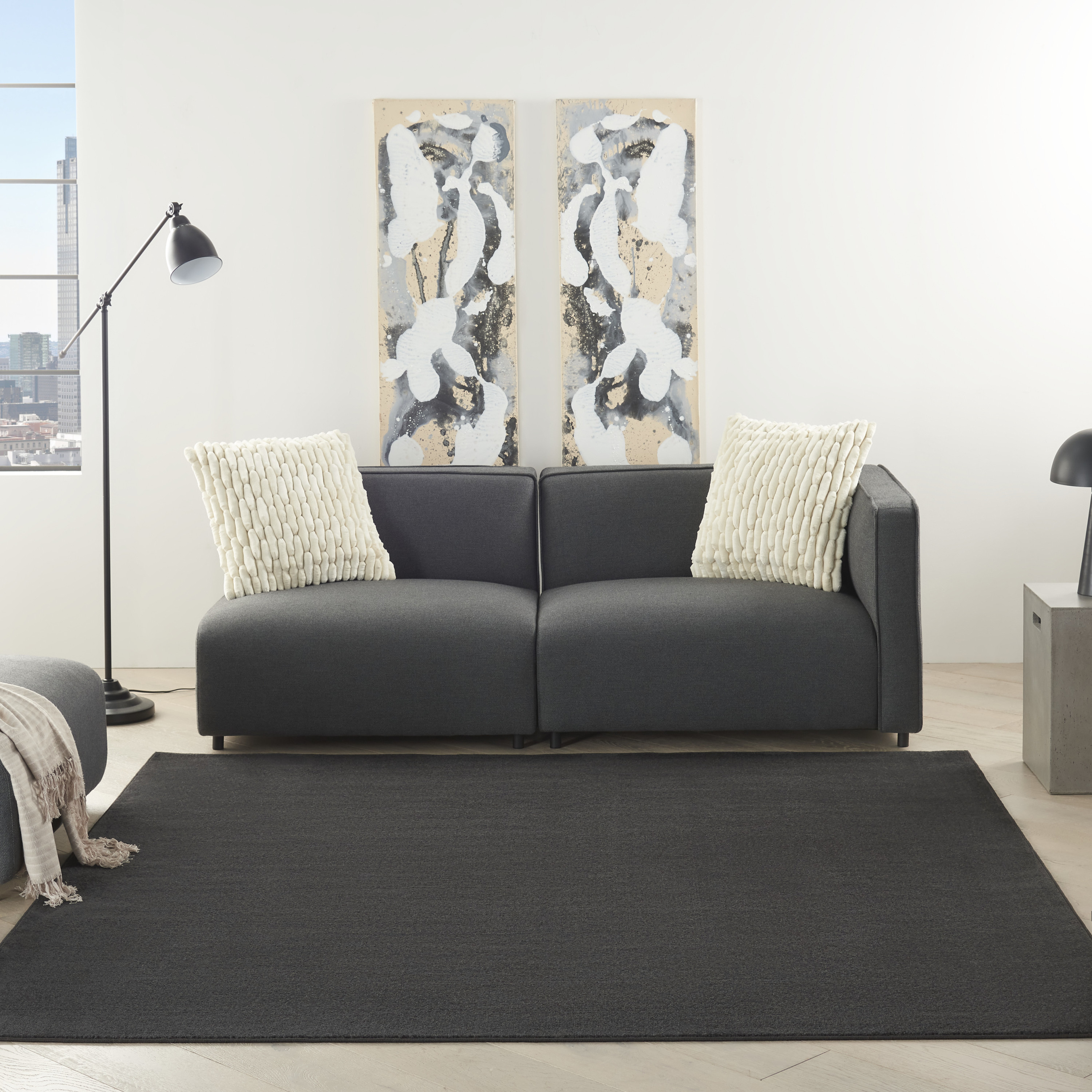Nourison Nourison Essentials 7' x Square Black Outdoor Rug