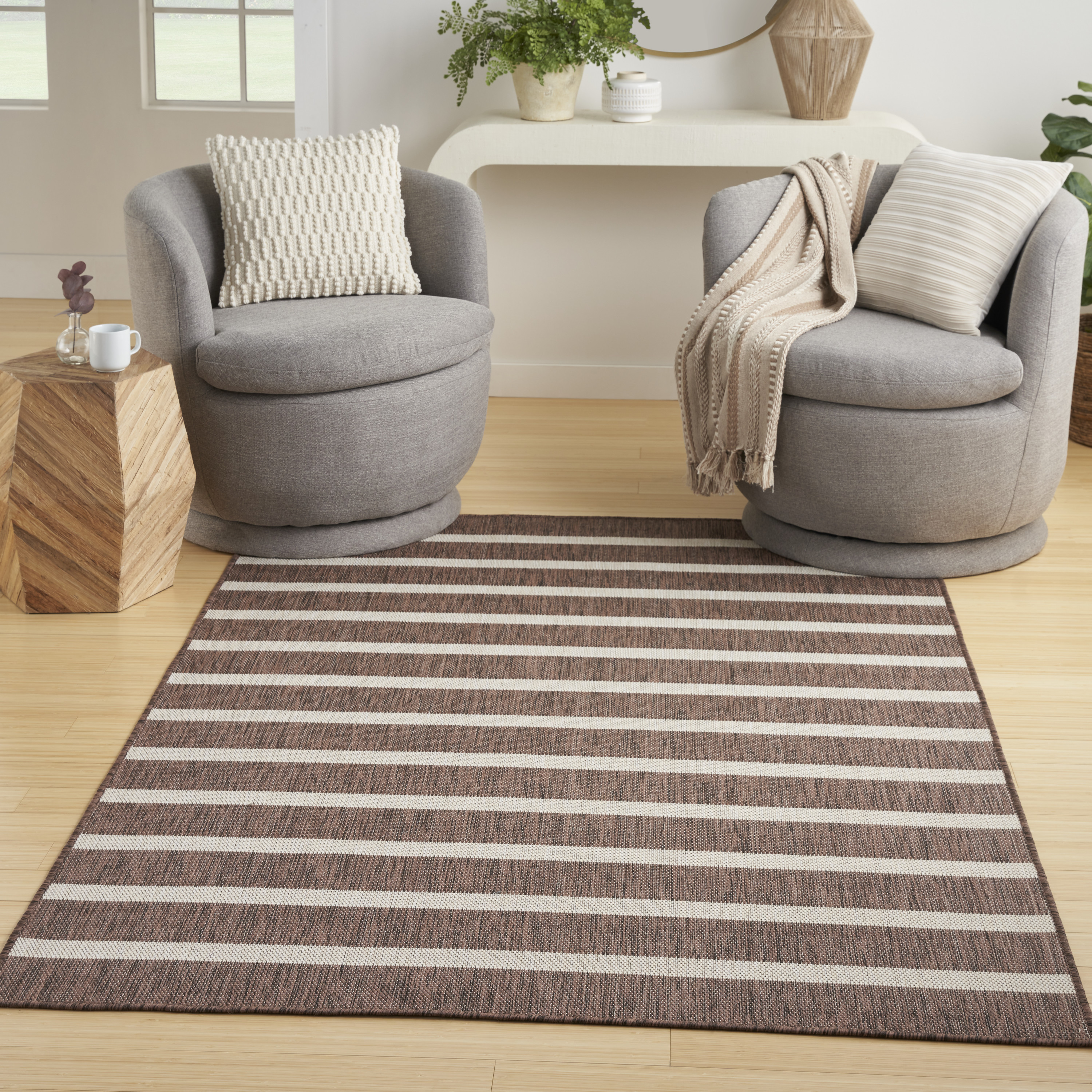 Nourison Positano 5' x 7' Natural Ivory Modern Rug