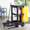 Rubbermaid Commercial, Traditional Janitorial Cleaning Cart, Black