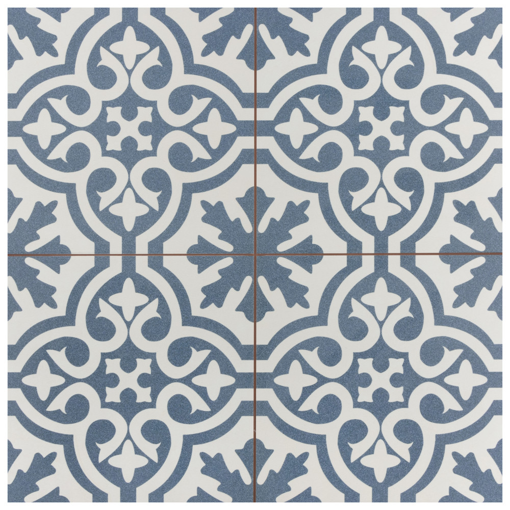 Berkeley Blue 17-5/8 in. x 17-5/8 in. Ceramic Floor and Wall Tile