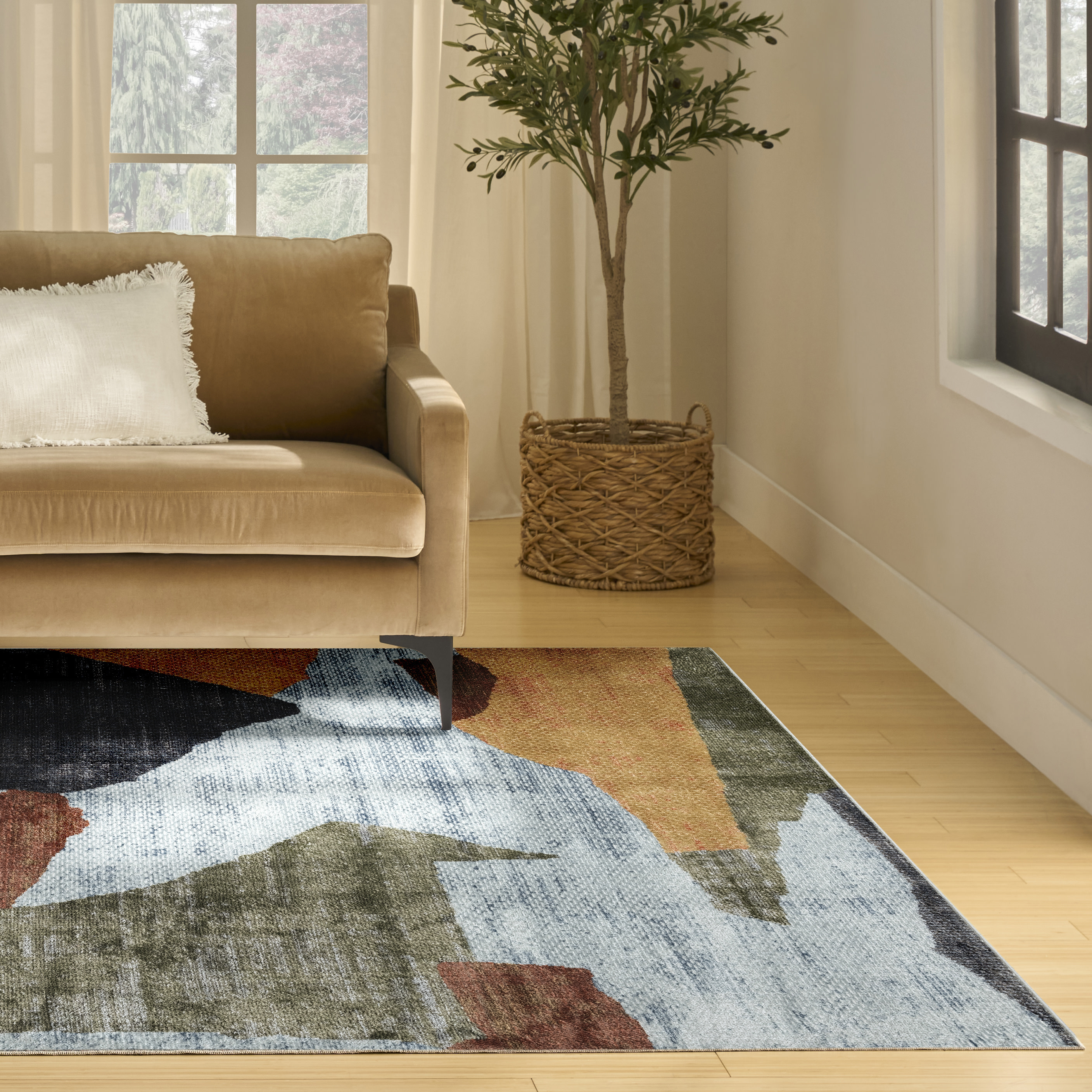 Nourison Nordic 8' x 10' Blue Multicolor Modern Indoor Rug