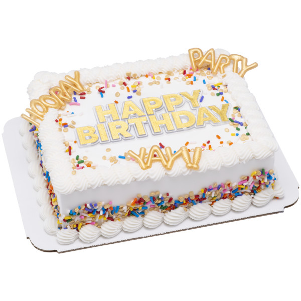 Mini Gold Balloon Words Cupcake Layon