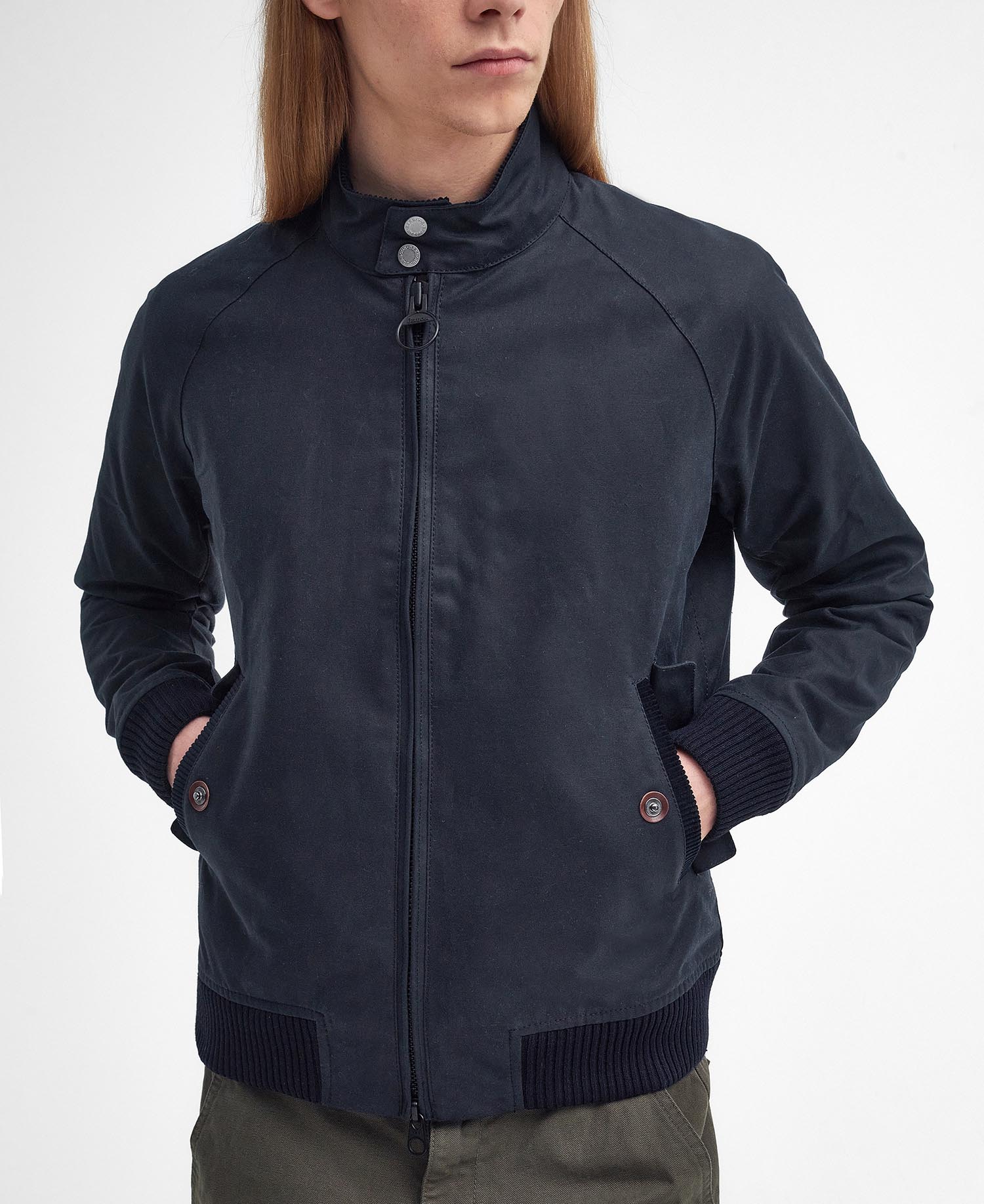 Barbour x Baracuta Porton Waxed Harrington Jacket image number 5