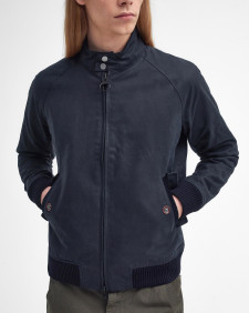 Barbour x Baracuta Porton Waxed Harrington Jacket Navy