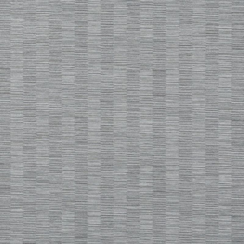 Gray woven fabric or wallpaper with narrow horizontal ribs forming subtle vertical checkerboard bands; it covers a flat surface, seen close-up under even diffuse neutral lighting.