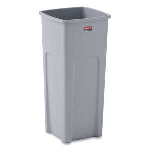 Rubbermaid Commercial, Untouchable, 23 gal, Resin, Gray, Square, Receptacle