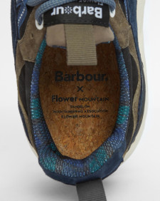 Barbour x Flower Mountain Yamano 3 Uni Trainers Navy Olive