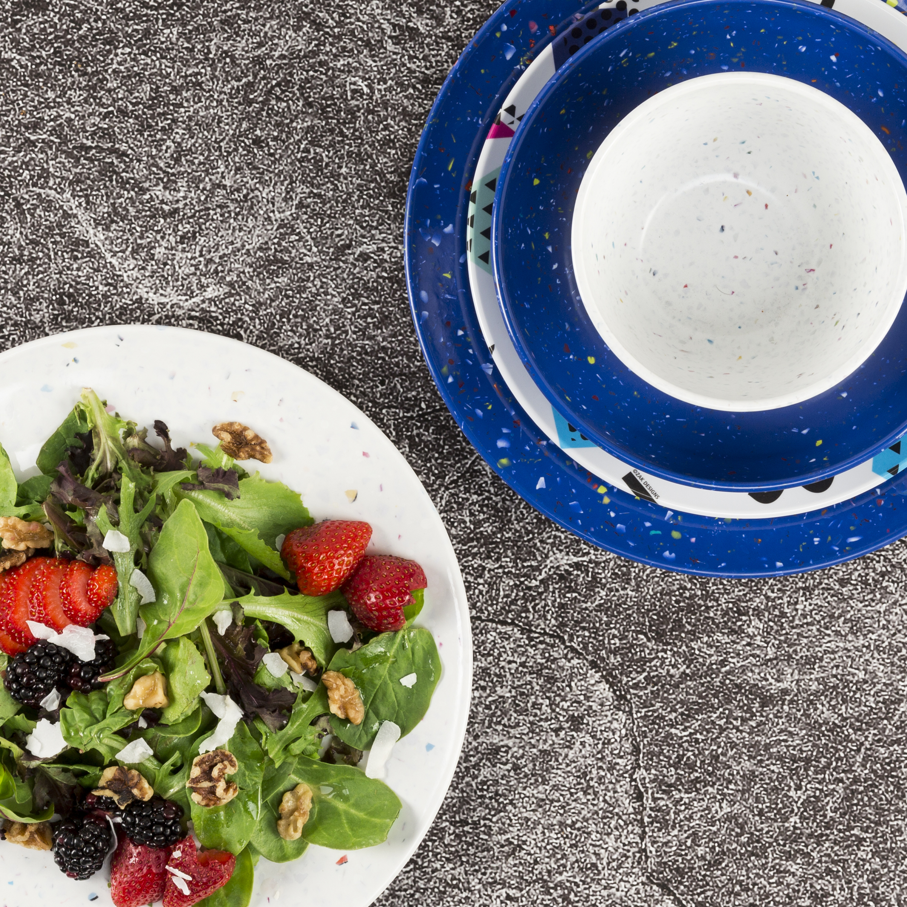 Confetti Salad Plate, Blue slideshow image 7 Confetti Salad Plate, Blue slideshow image 7