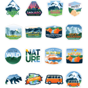 Adventure Vinyl Stickers, Pack of 100