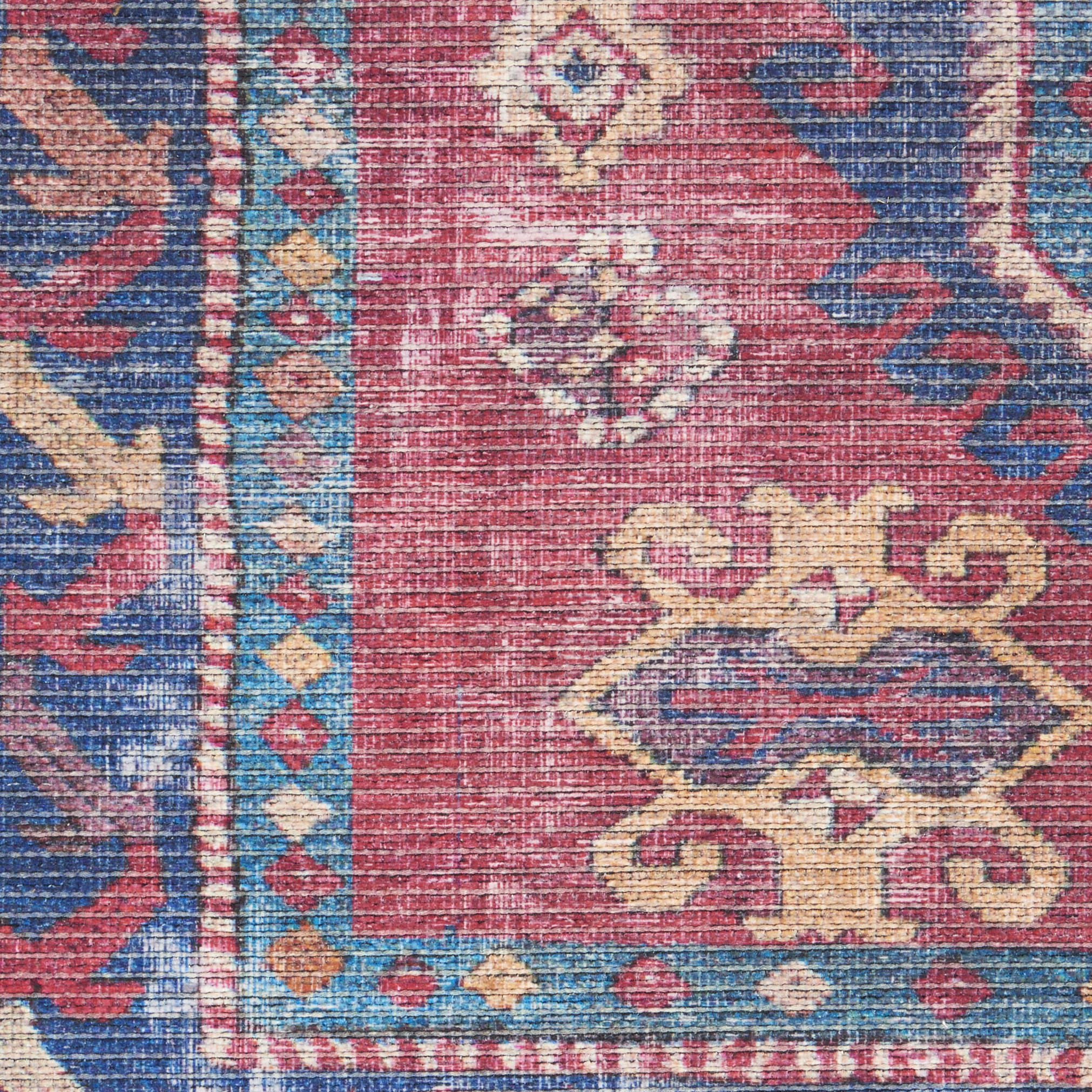 Nourison New Concept Washables 4' x 6' Red Navy Vintage Indoor Rug