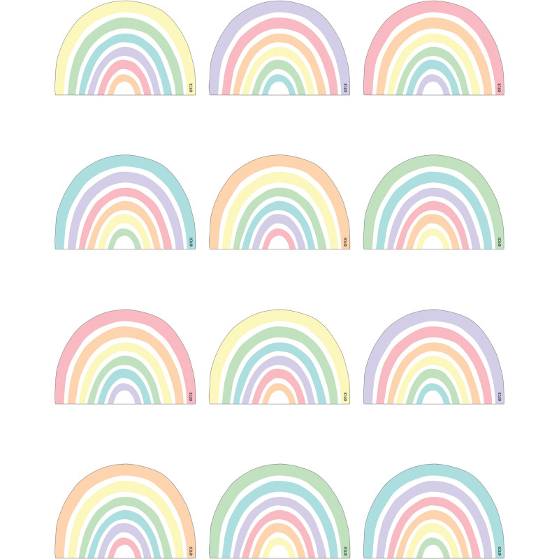 Pastel Pop Rainbows Mini Accents, 36 Per Pack, 6 Packs
