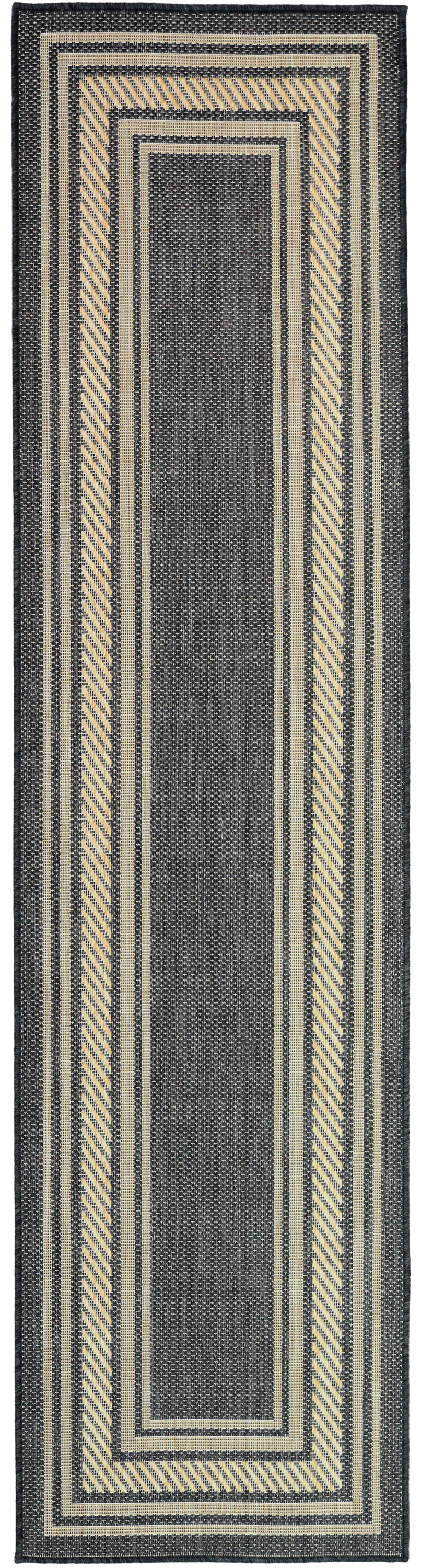 Nourison Horizon Indoor/Outdoor 2'2" x 8' Charcoal Modern Rug