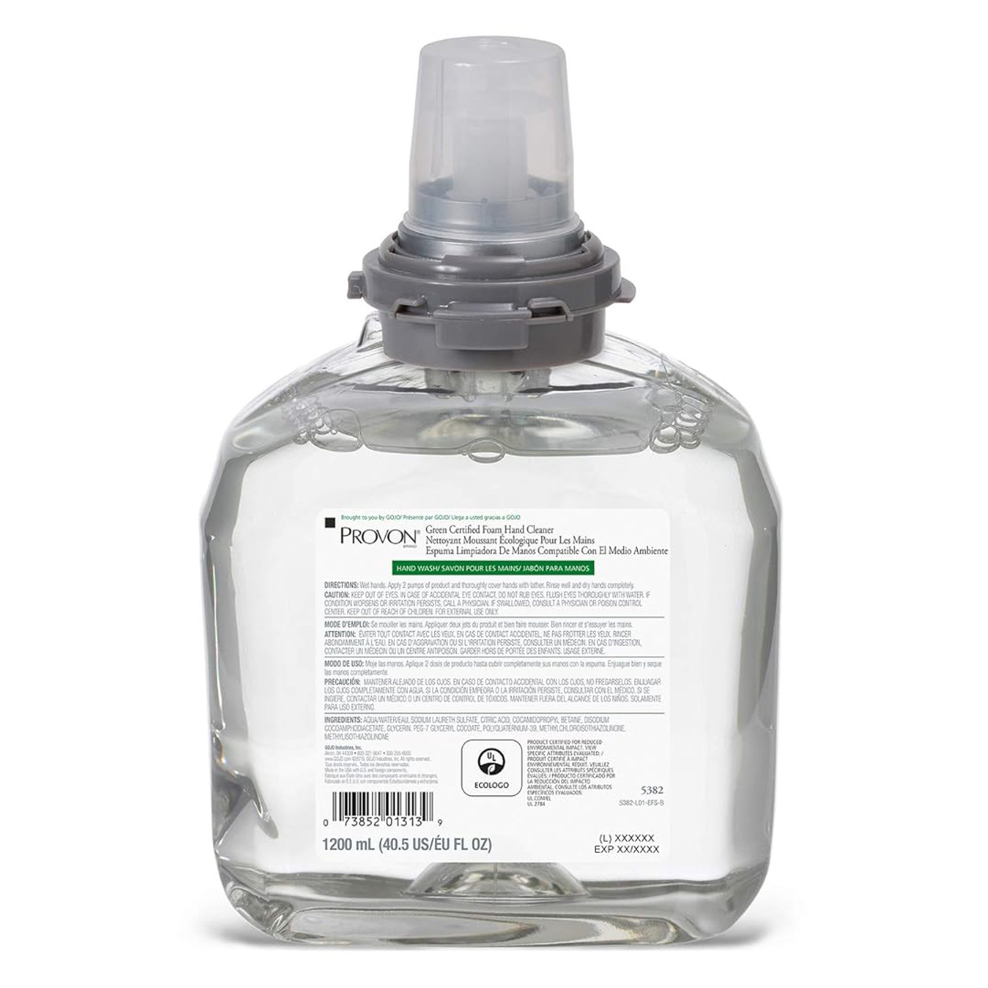 GOJO Provon Foaming Hand Cleaner, 1,200 mL Dispenser Refill Bottle Unscented MK 720755