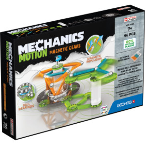 Mechanics Motion Construction Set, Magnetic Gears Recycled, 96 Pieces