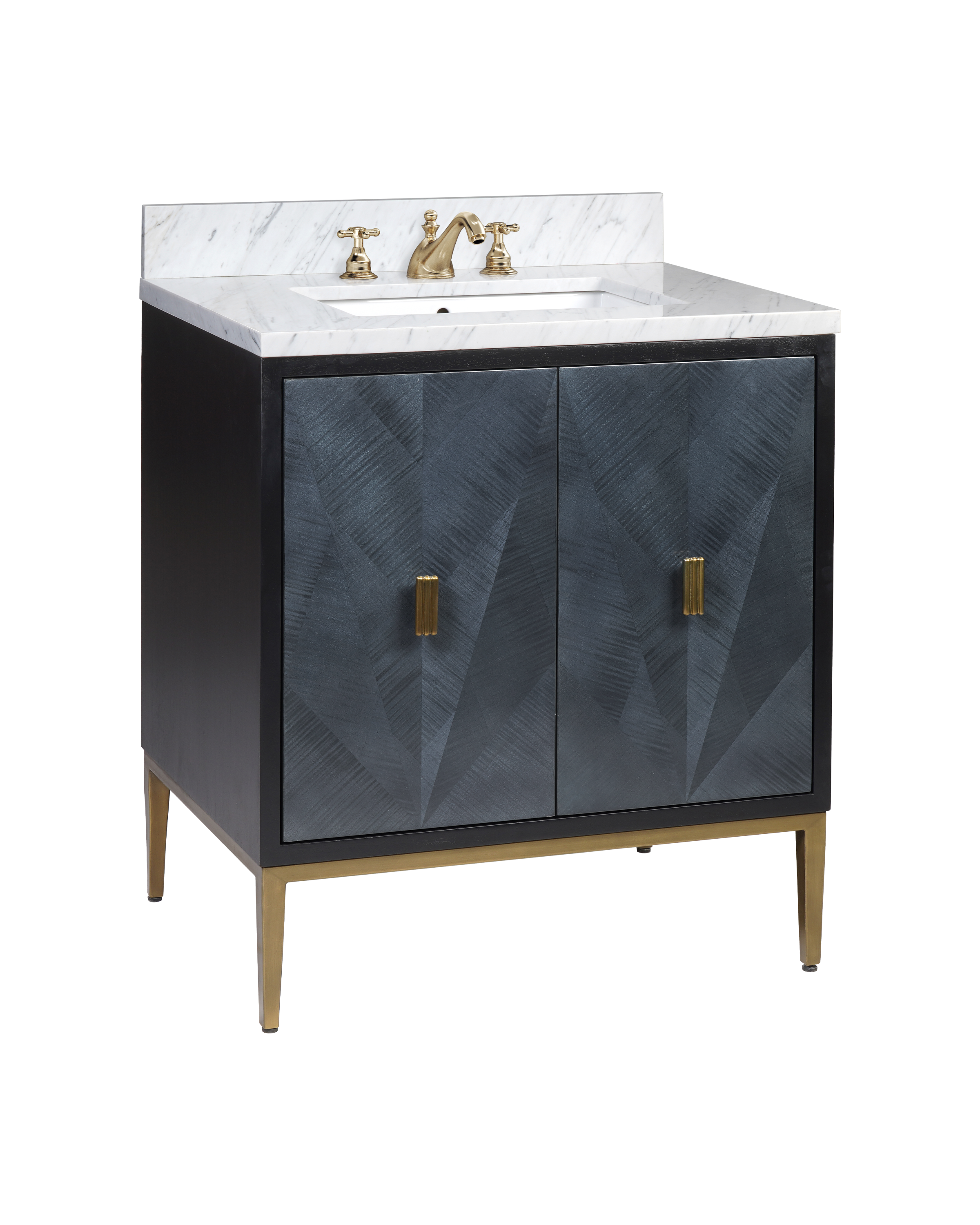 Kallista 30" Blue Vanity with Rectangular Undermount Sink