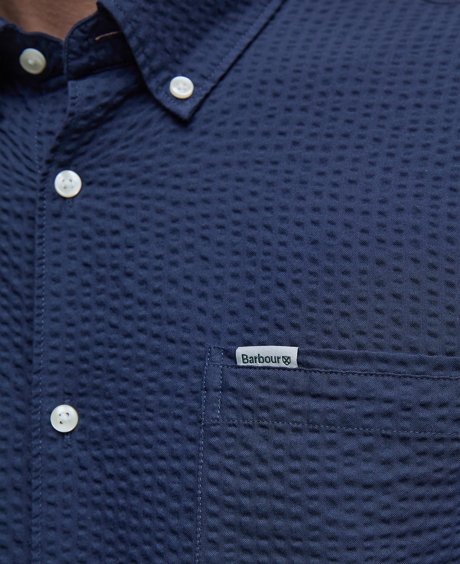Longhall Seersucker Tailored Short-Sleeved Shirt image number 4