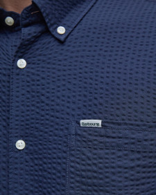 Longhall Seersucker Tailored Short-Sleeved Shirt 