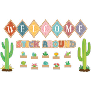 Happy Cactus Crew Welcome Bulletin Board Set, 48 Pieces