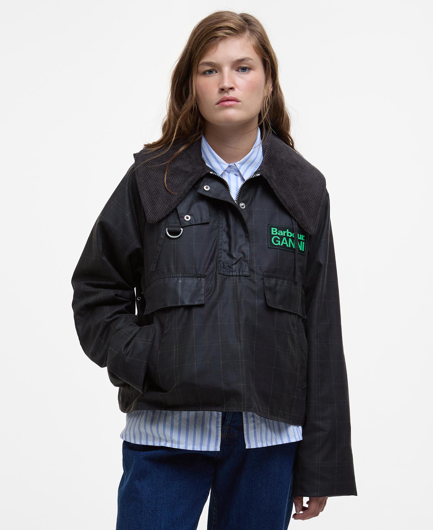 Barbour x GANNI Tartan Waxed Anorak image number 0