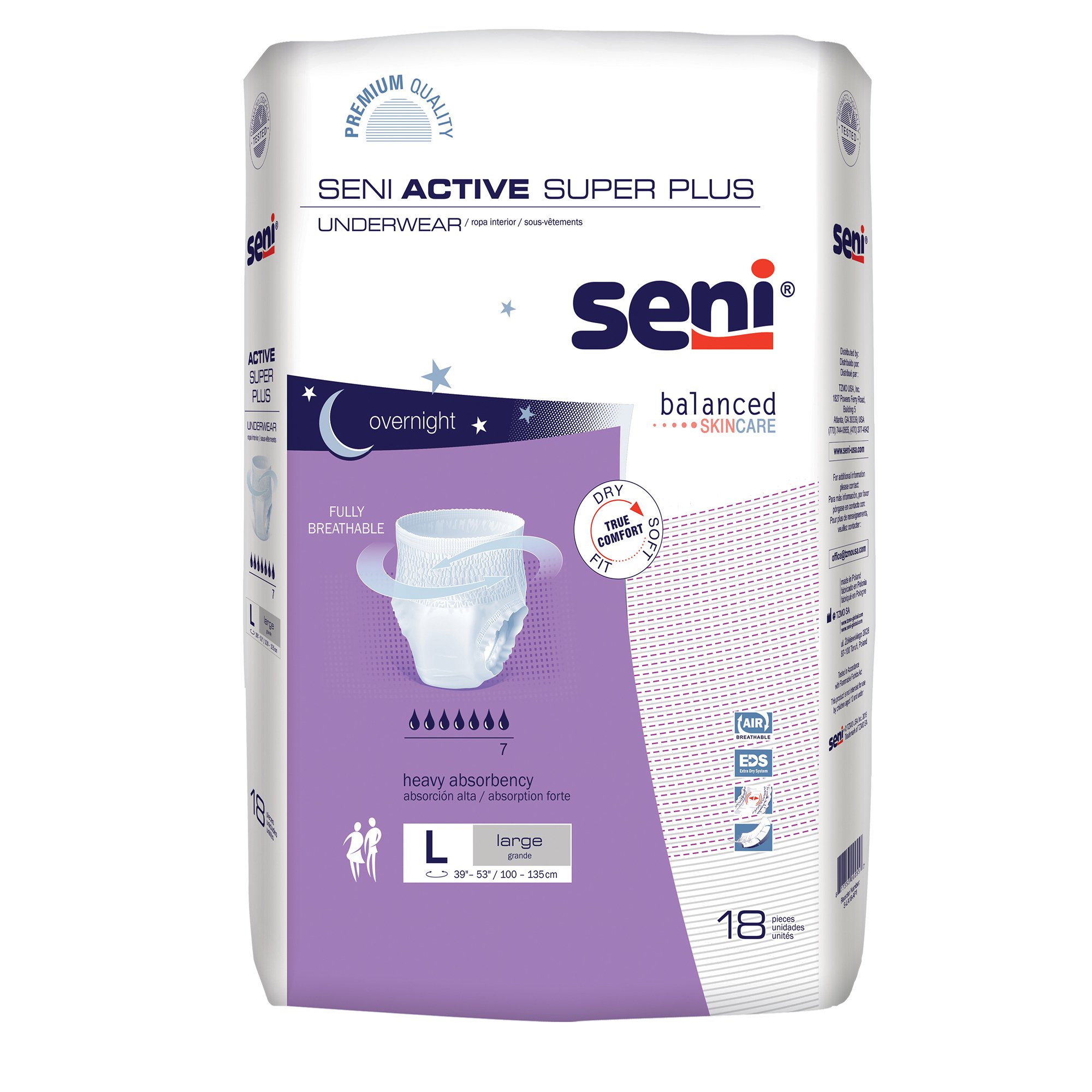 Seni Active Super Plus Overnight Heavy Absorbent Underwear, Large MK 1163858