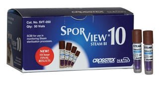 SPS Medical Supply INDICATOR, BIOLOGICAL STEAM SPORVIEW SELF CONTAINED (50/B