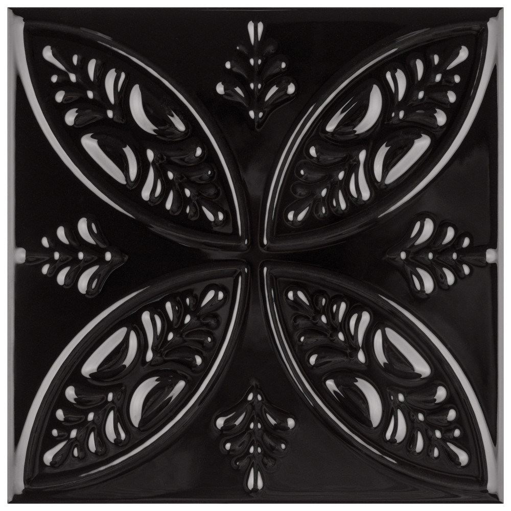 Trend Black 8 in. x 8 in. Ceramic Wall Tile