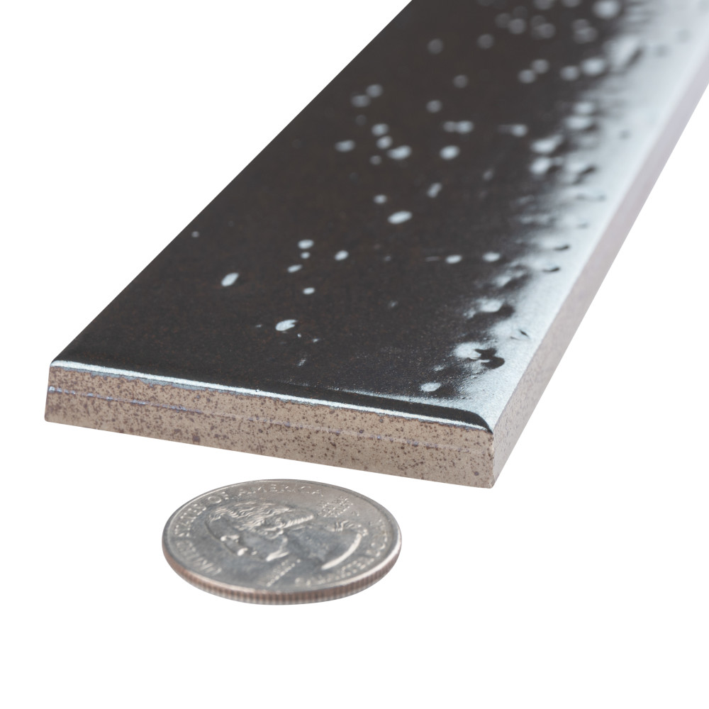 Muretto Argento Glossy 2 in. x 10 in. Porcelain Wall Tile