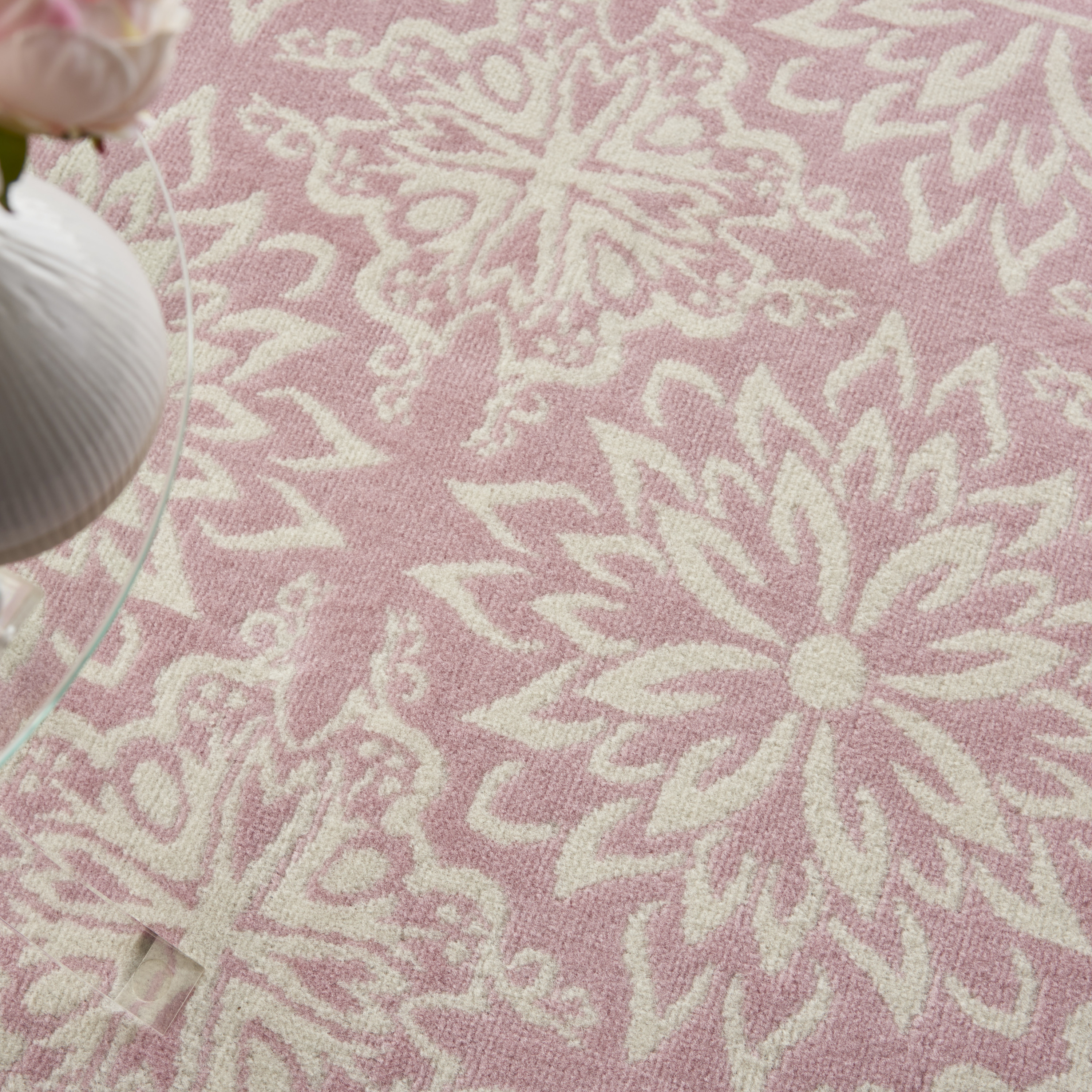 Nourison Jubilant 6' x 9' Ivory Pink Farmhouse Indoor Rug