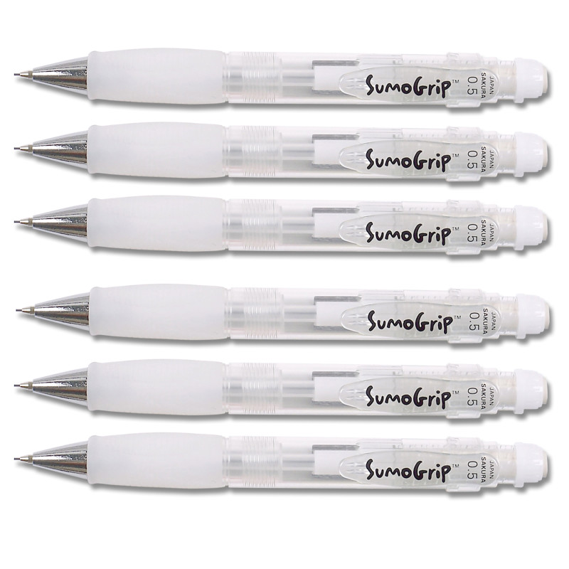 Sumo-Grip 0.5mm Pencil - Clear, Pack of 6