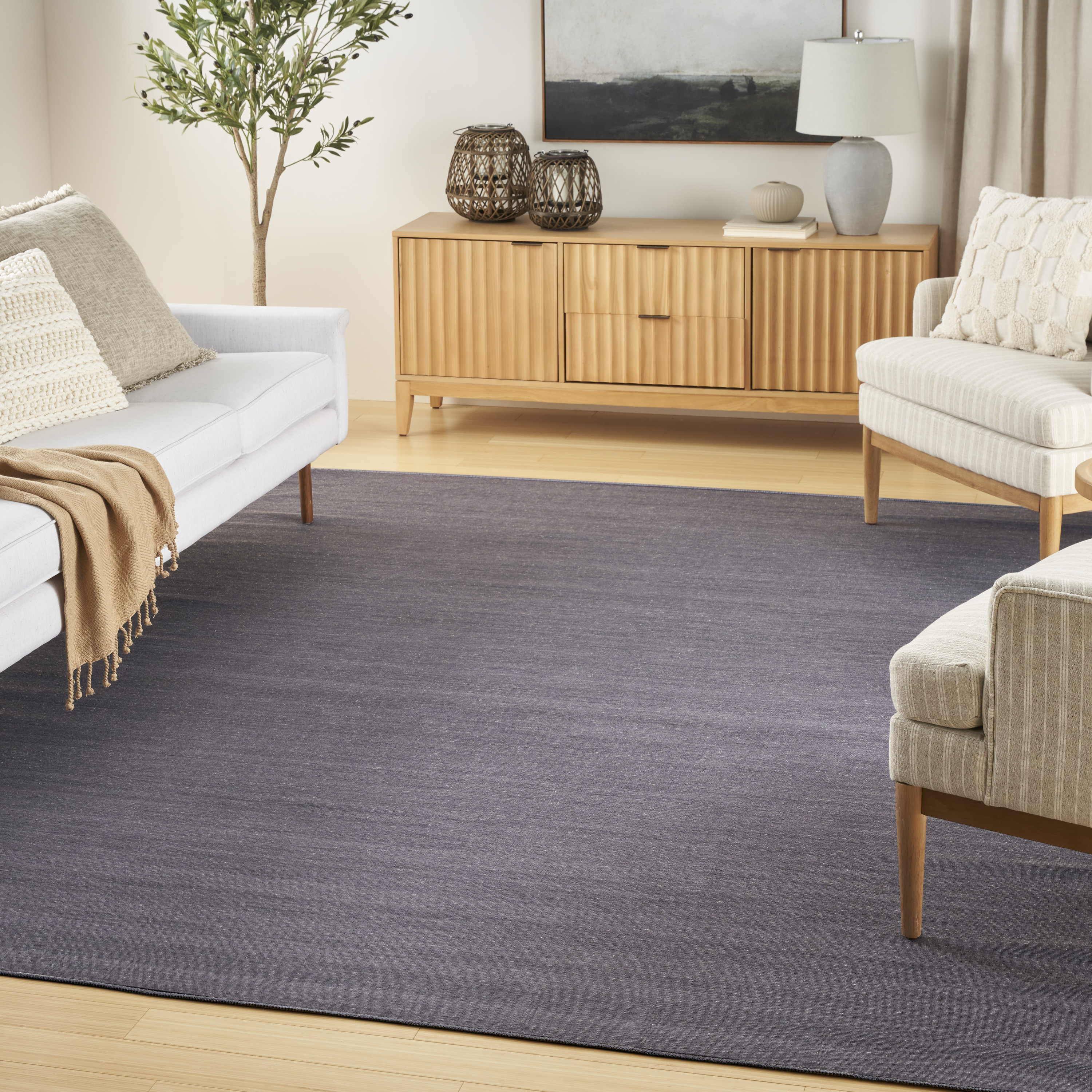 Nourison Washable Essentials 7'10" x 9'10" Navy Modern Indoor Rug