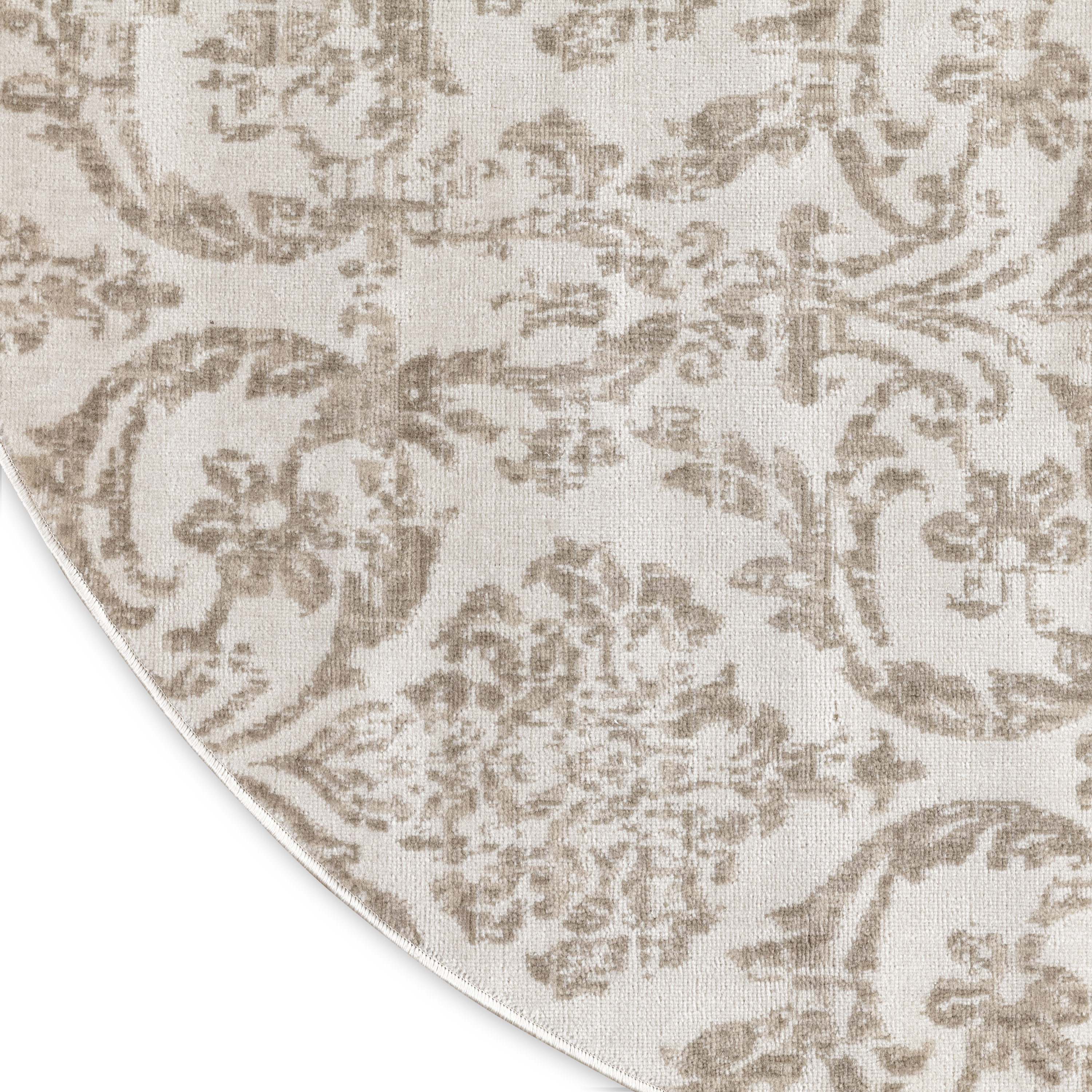 Nourison Jubilant 8' x Round Ivory Beige Vintage Indoor Rug