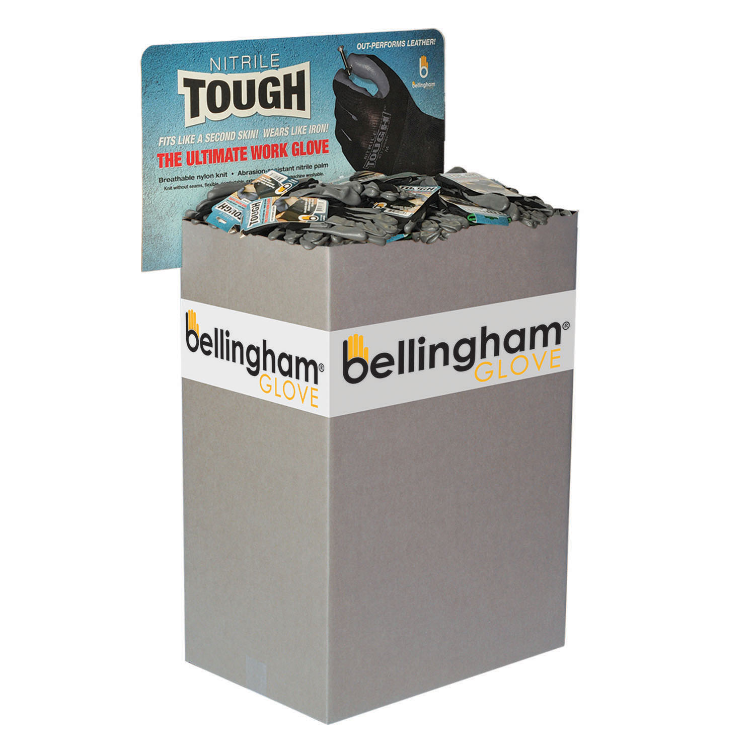Bellingham Cardboard Half Bin Nitrile Tough® Gloves, 96 Pairs