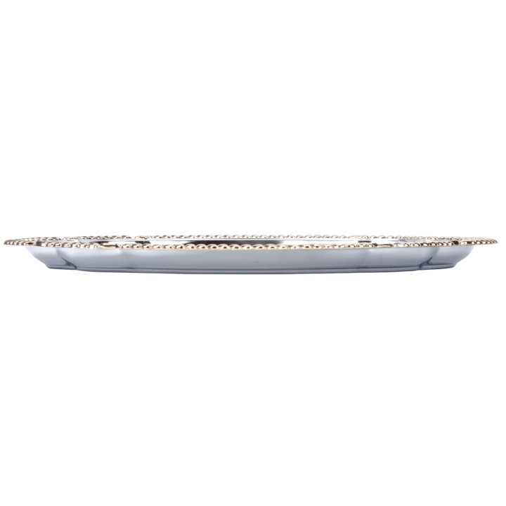 Large Odyssey oval serving tray with gold trim