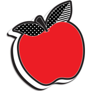 Magnetic Whiteboard Eraser, Red Apple with Black and White Leaves