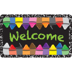 The Original Fun Mat&trade;, Welcome Mat, 18" x 30", Crayons Composition Welcome