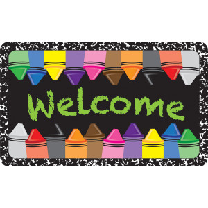The Original Fun Mat&trade;, Welcome Mat, 18" x 30", Crayons Composition Welcome