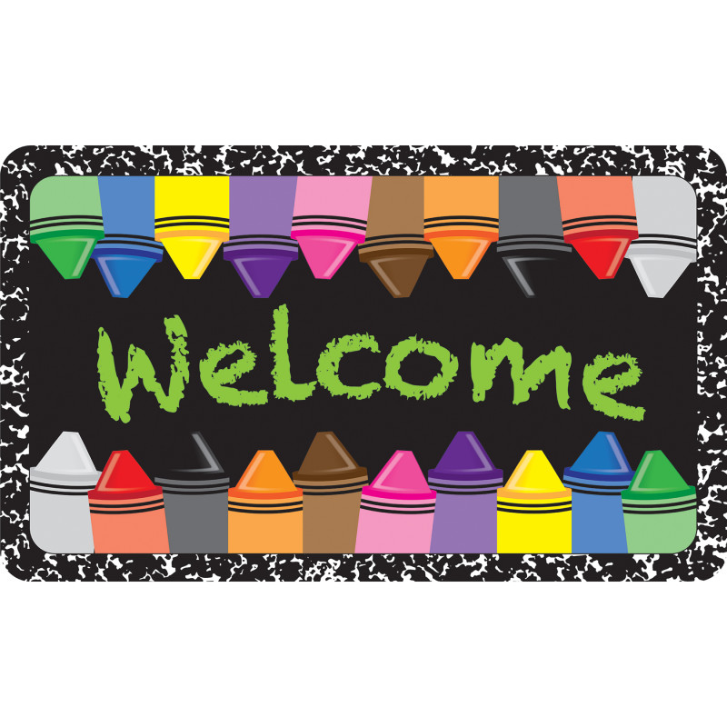 The Original Fun Mat™, Welcome Mat, 18" x 30", Crayons Composition Welcome