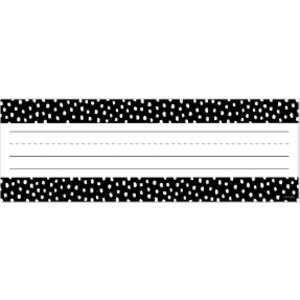 Messy Dots on Black Name Plates, 9-1/2" x 3-1/4", Pack of 36