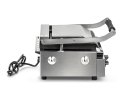 120-volt single panini sandwich grill with cast-iron flat plates and NEMA 5-15P Plug