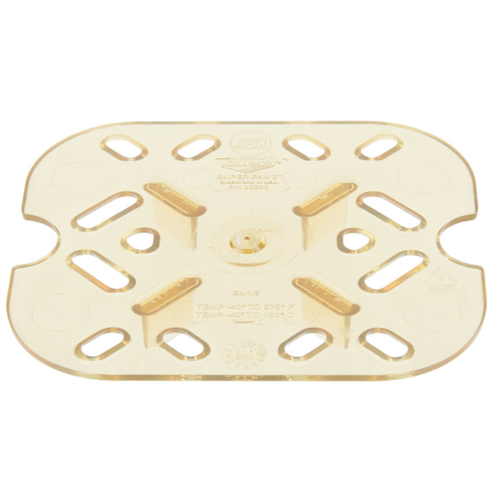 Sixth-size Super Pan® high-temperature plastic false bottom in amber