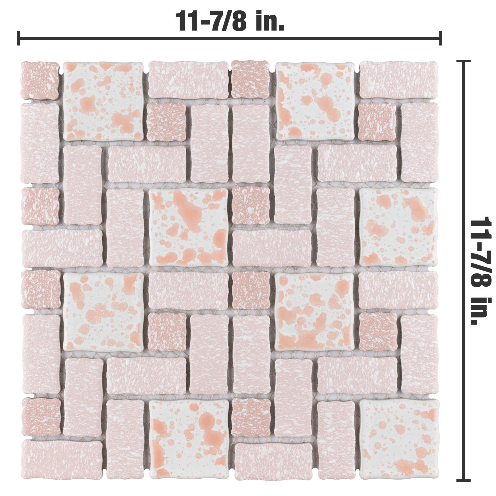 Sample – Academy Pink Porcelain Mosaic Tile