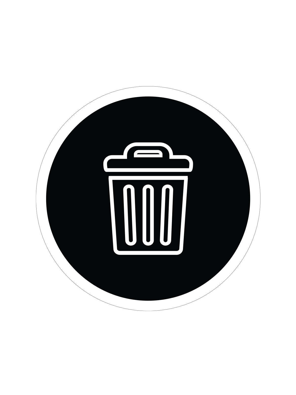 EURO – Label – Waste – Black-White